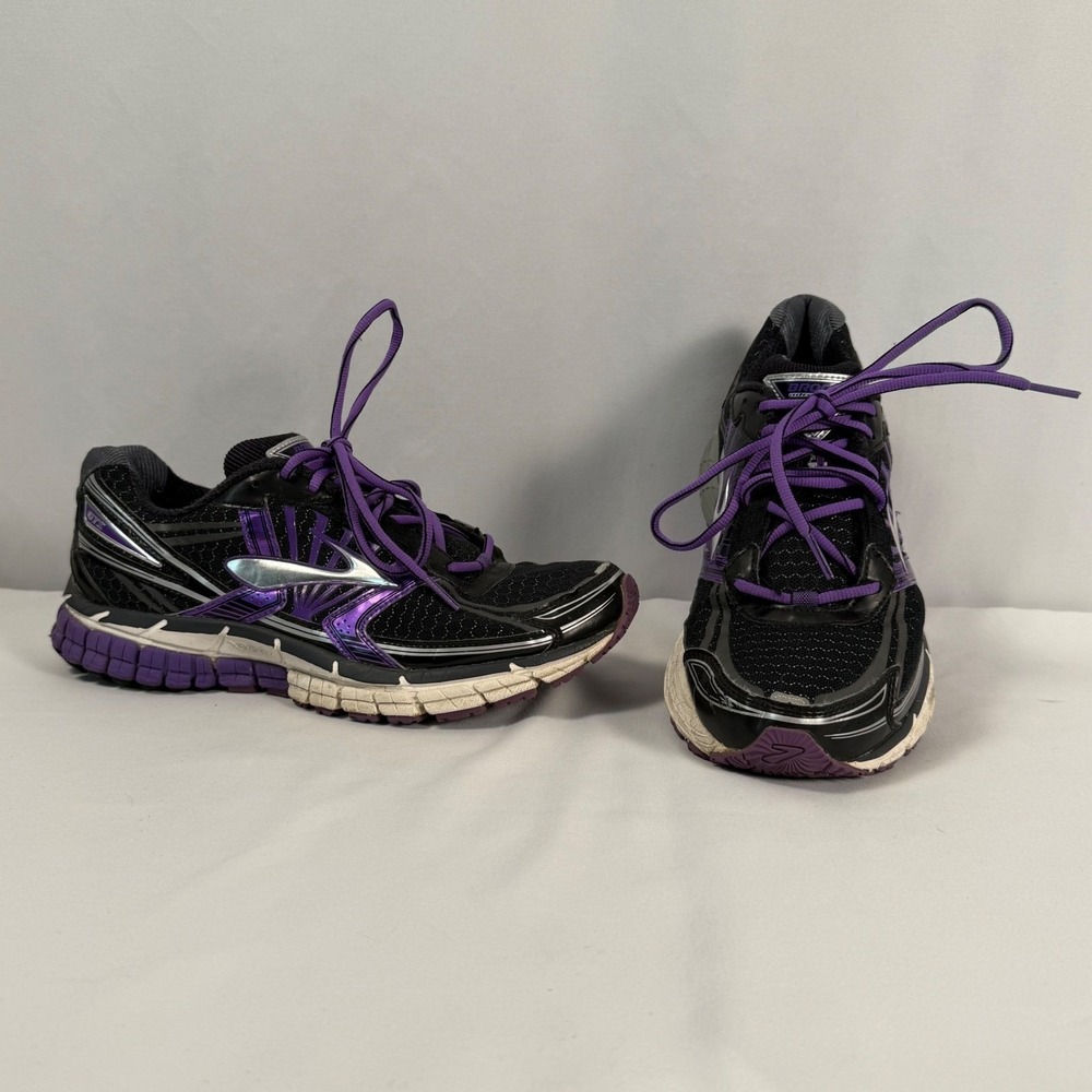 Brooks Adrenaline GTS 14 Running Shoes Black Purple Trainers Womens Size 11‎